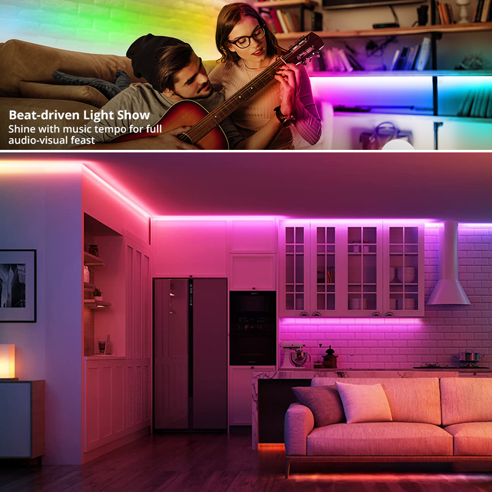 Color Modes Auto-Play 110V High-Voltage LED Color Chasing RGB Light Strip - No Controller Required Color Modes Auto-Play 110V High-Voltage LED Color Chasing RGB Light Strip - No Controller Required